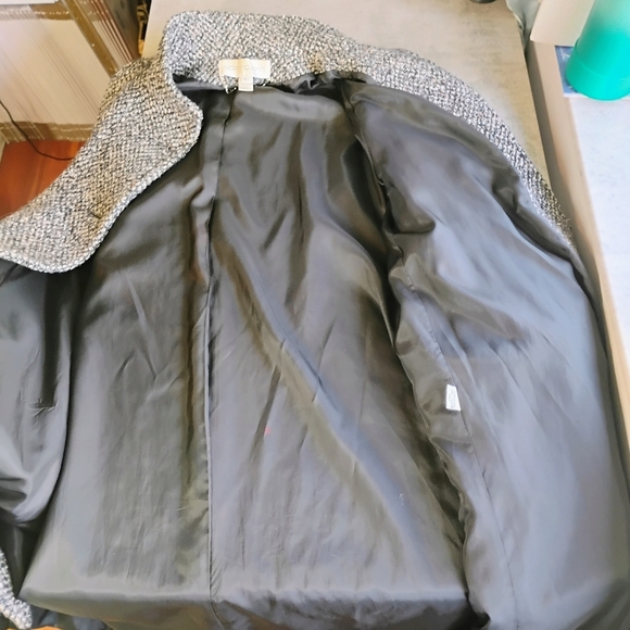 Vintage Bert Newman Tweed Coat Womens 6 Black Tan Dark Academia Preppy Classic - Picture 11 of 16